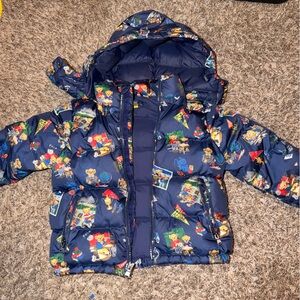 Polo by Ralph Lauren Kids Blue Cartoon Puffer Jacket